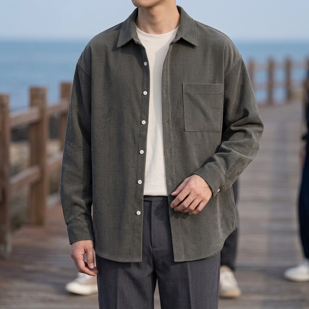 Mason Corduroy Shirt - Dark Gray