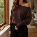 Astrid-Rose Asymmetric Sweater - Dark Brown