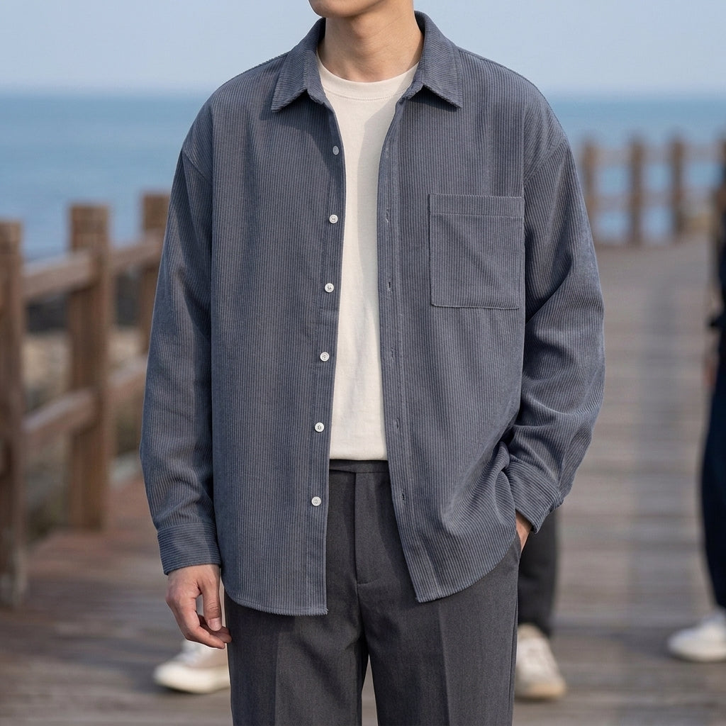 Mason Corduroy Shirt - Dusty Blue
