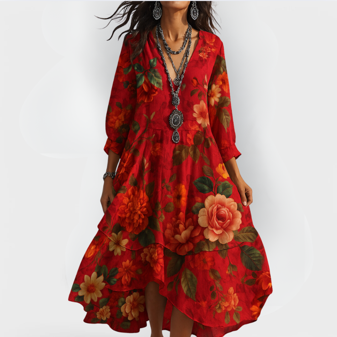 Kristina Floral Midi Dress