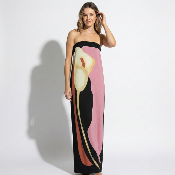 Women’s Strapless Maxi Dress – Sculpted Fit