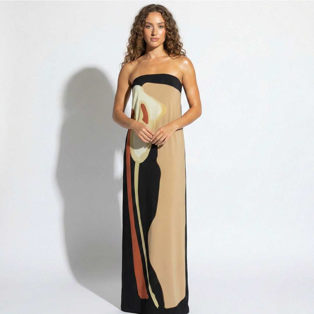 Women’s Strapless Maxi Dress – Sculpted Fit