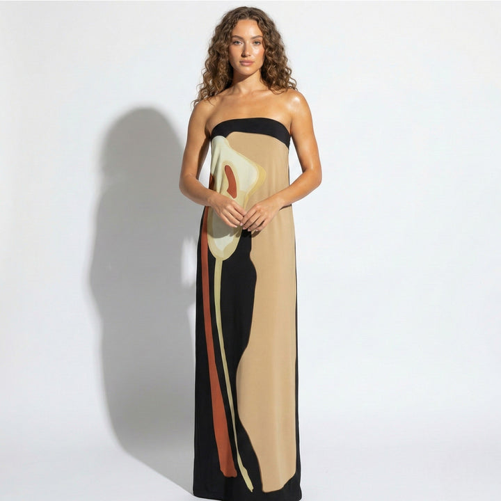 Women’s Strapless Maxi Dress – Sculpted Fit