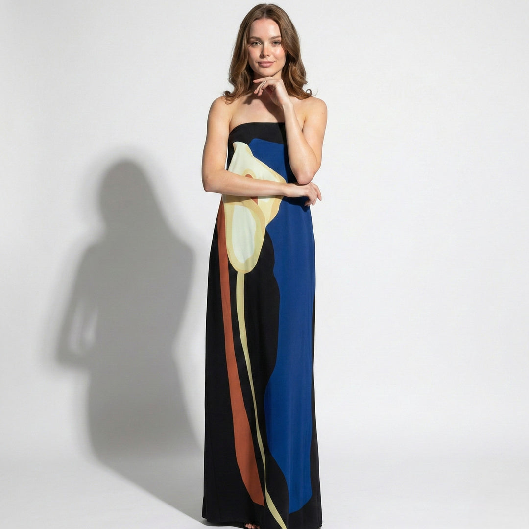 Women’s Strapless Maxi Dress – Sculpted Fit