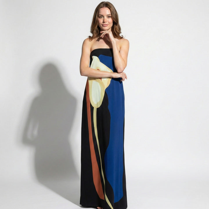 Women’s Strapless Maxi Dress – Sculpted Fit