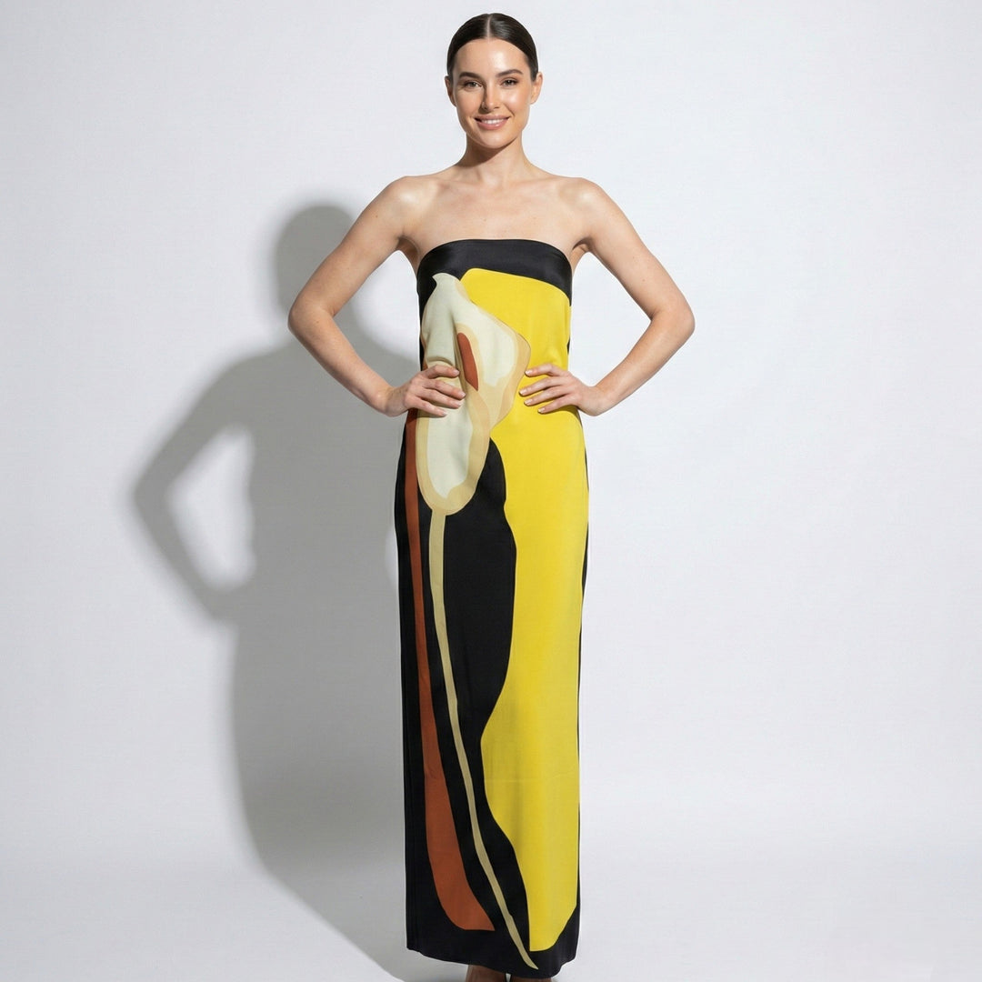 Women’s Strapless Maxi Dress – Sculpted Fit