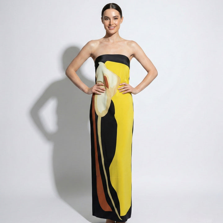 Women’s Strapless Maxi Dress – Sculpted Fit