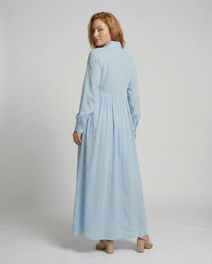 Women’s Lightweight Button Front Maxi Shirt Dress – Relaxed Flowy Silhouette